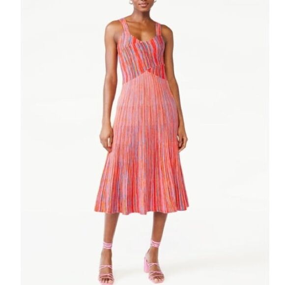 Scoop NYC Micro Stripe Midi Dress - Picture 1 of 11